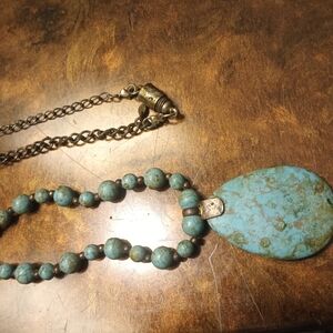 Turquoise Beaded Sterling Silver Necklace